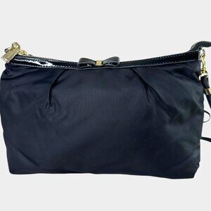 Anteprima Misto Crossbody Bag Black Nylon Patent Leather Black Zipper Closure